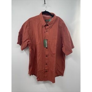 Orvis Shirt Mens 2XL Red Clay Garment-Dyed Poplin Classic Fit Button Down NWT